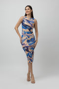Women's Printed Bodycon Mesh Maxi Dress