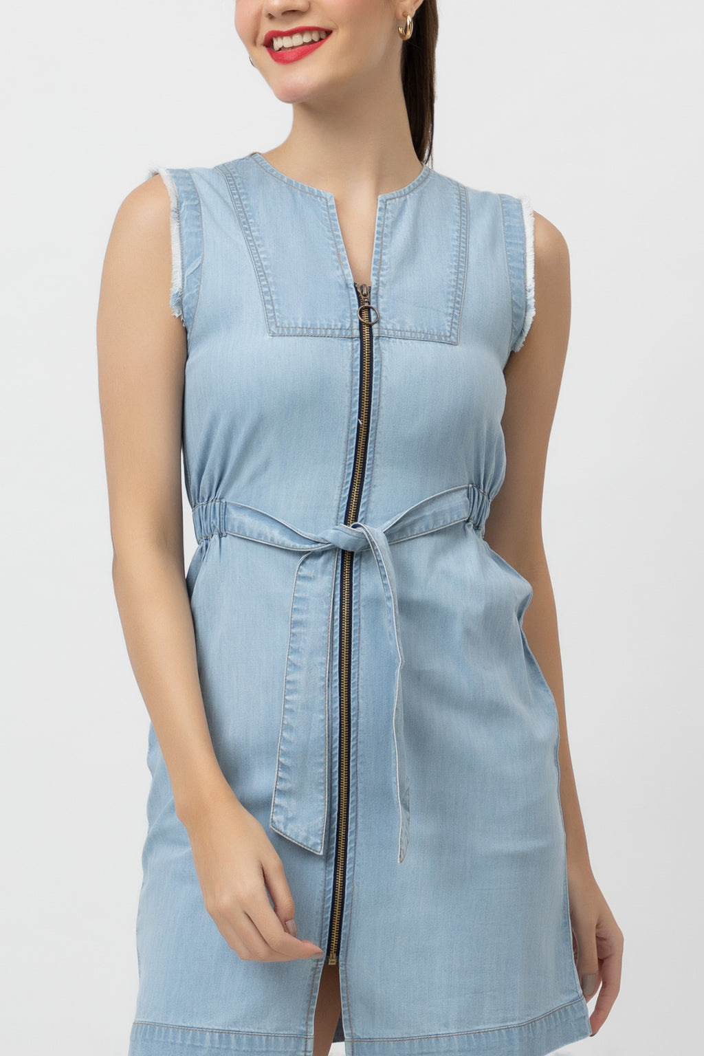 Women's Tencel Denim Knee-Length Dress