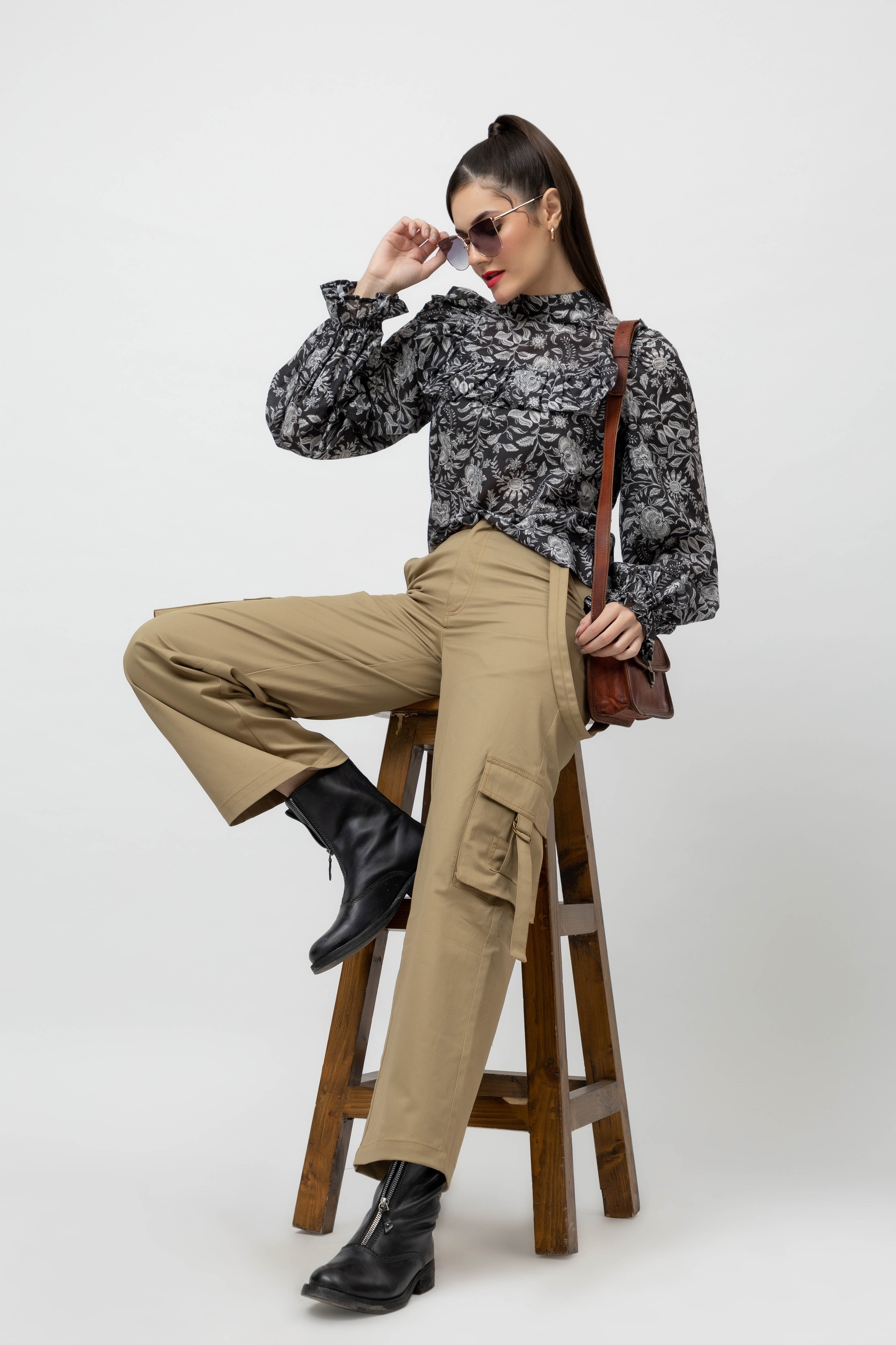 Women's Printed Cambric Top