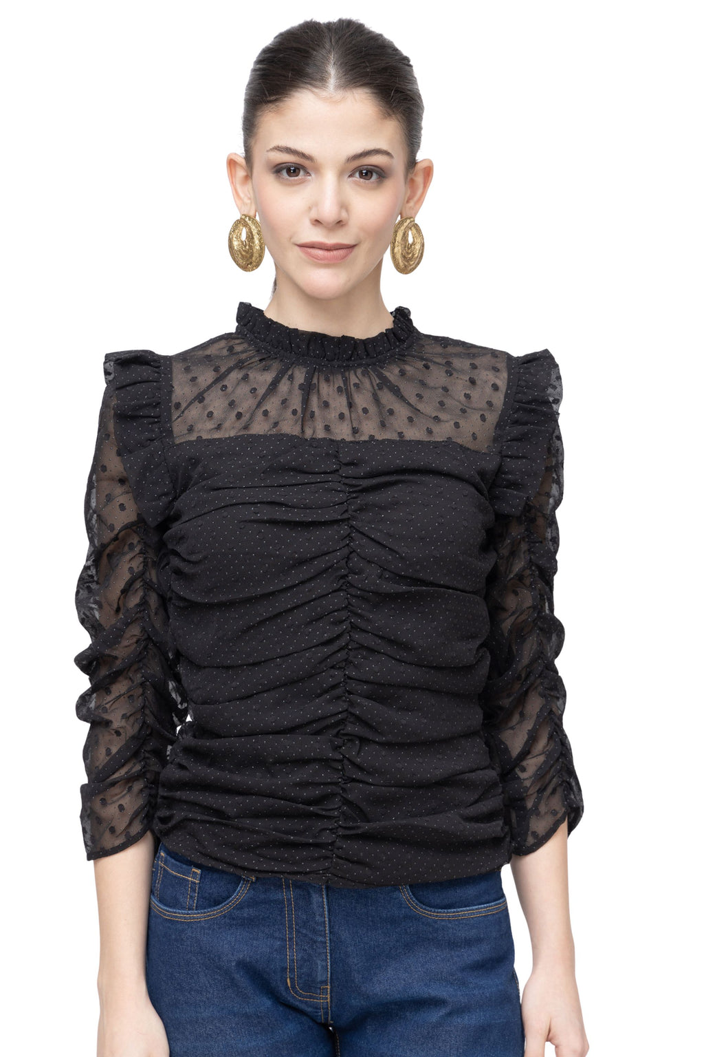 Women's Printed Chiffon Crop Top