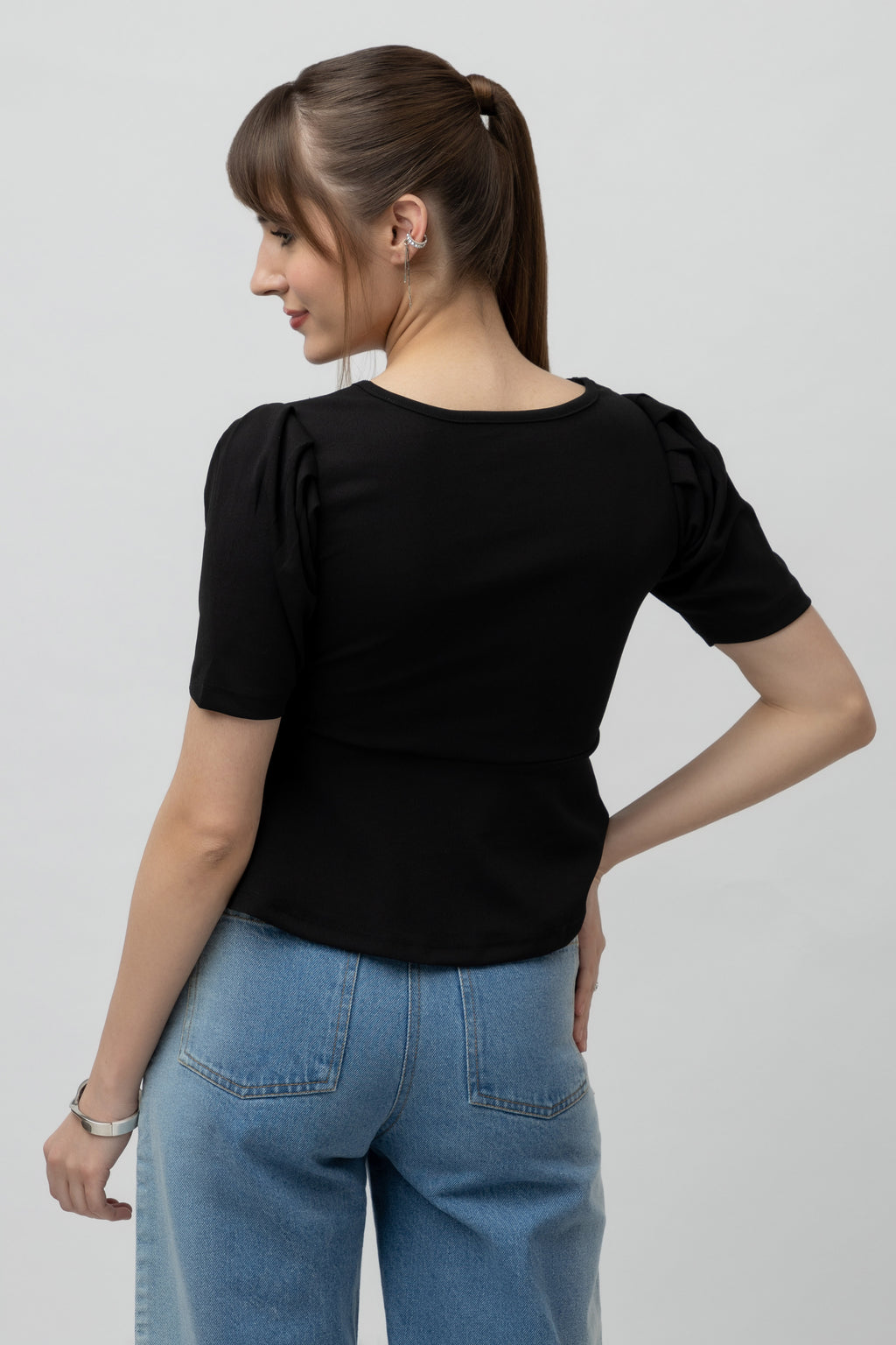 Women's Scuba Peplum Stretchable Top