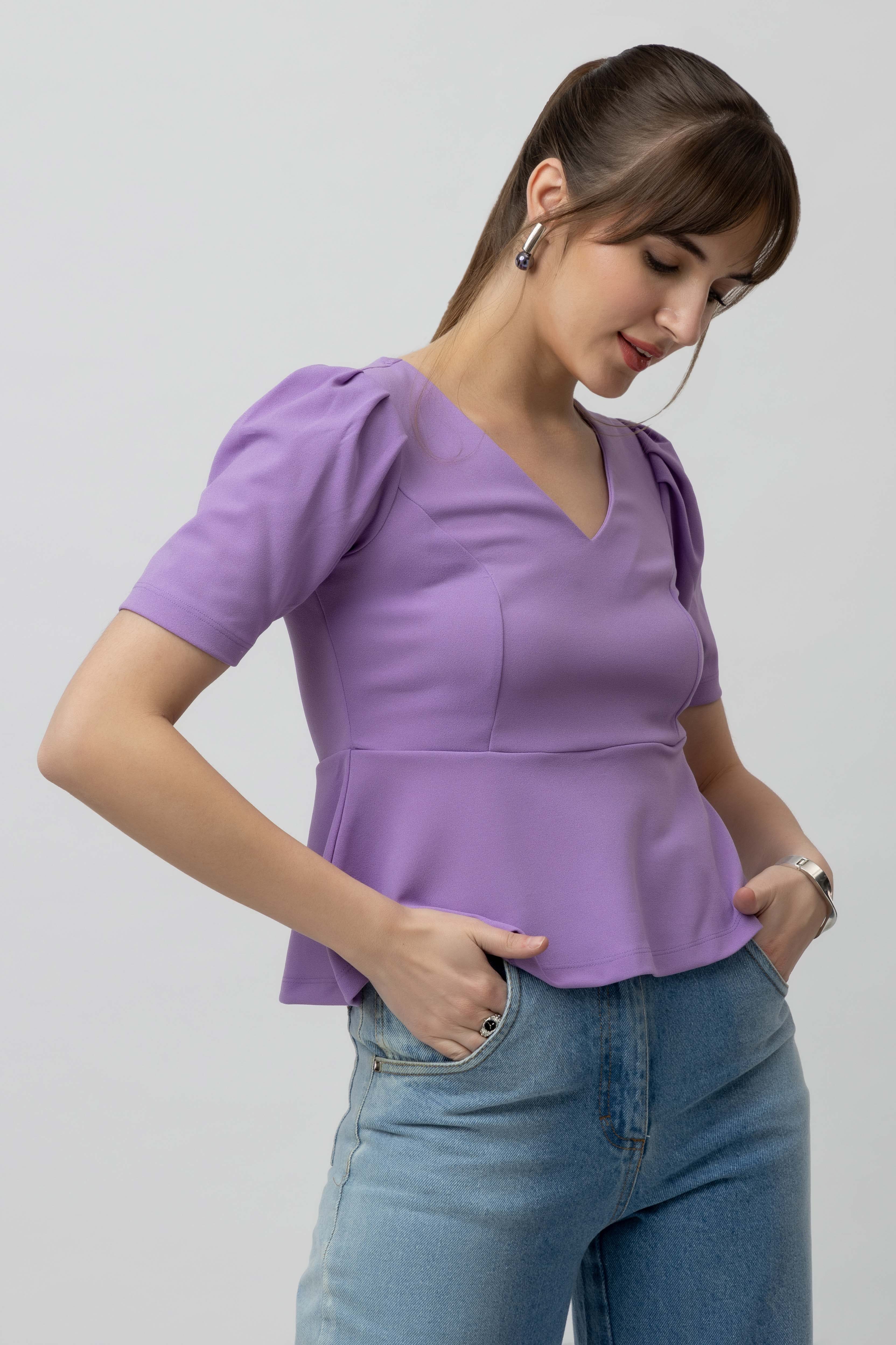 Women's Scuba Peplum Stretchable Top