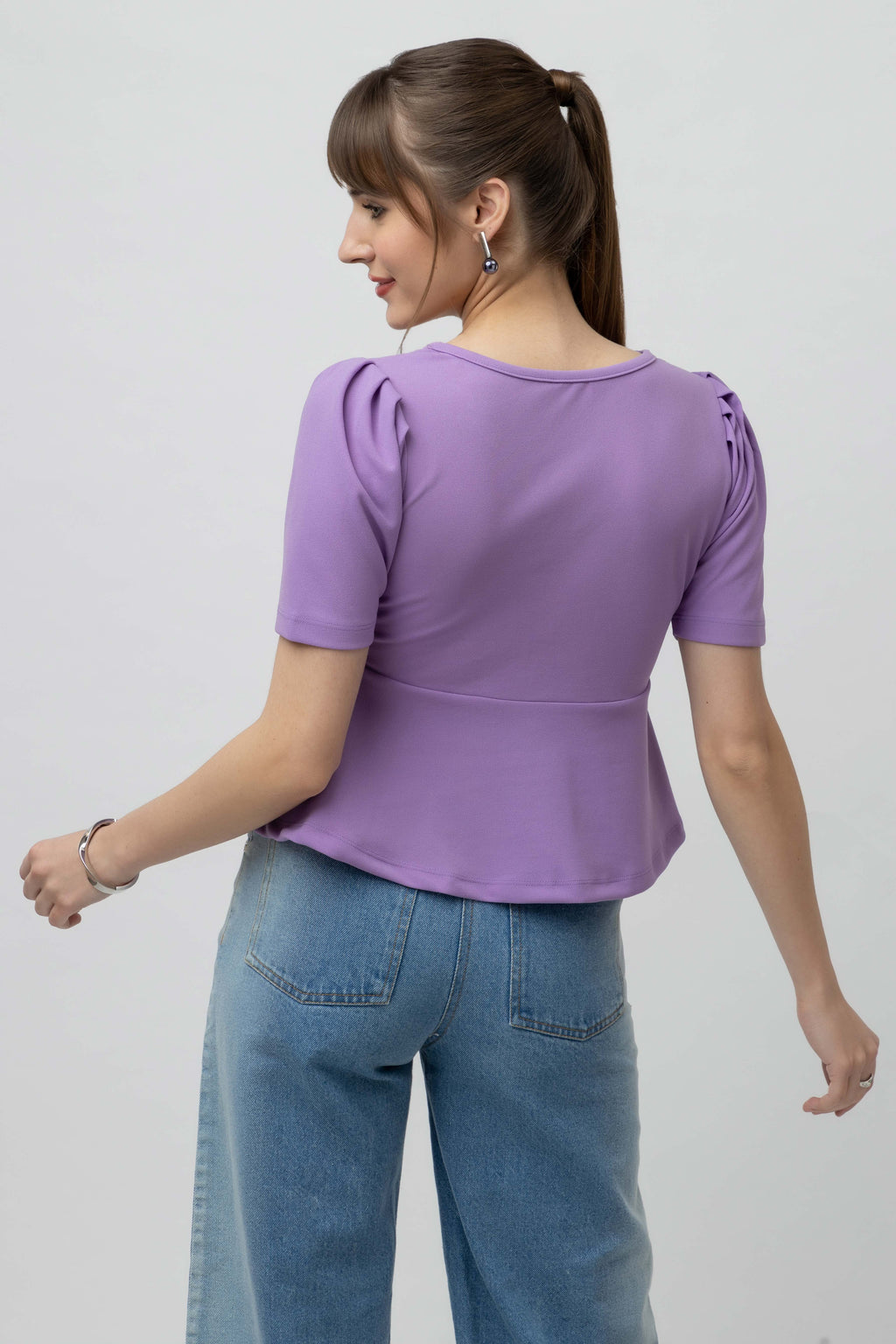 Women's Scuba Peplum Stretchable Top