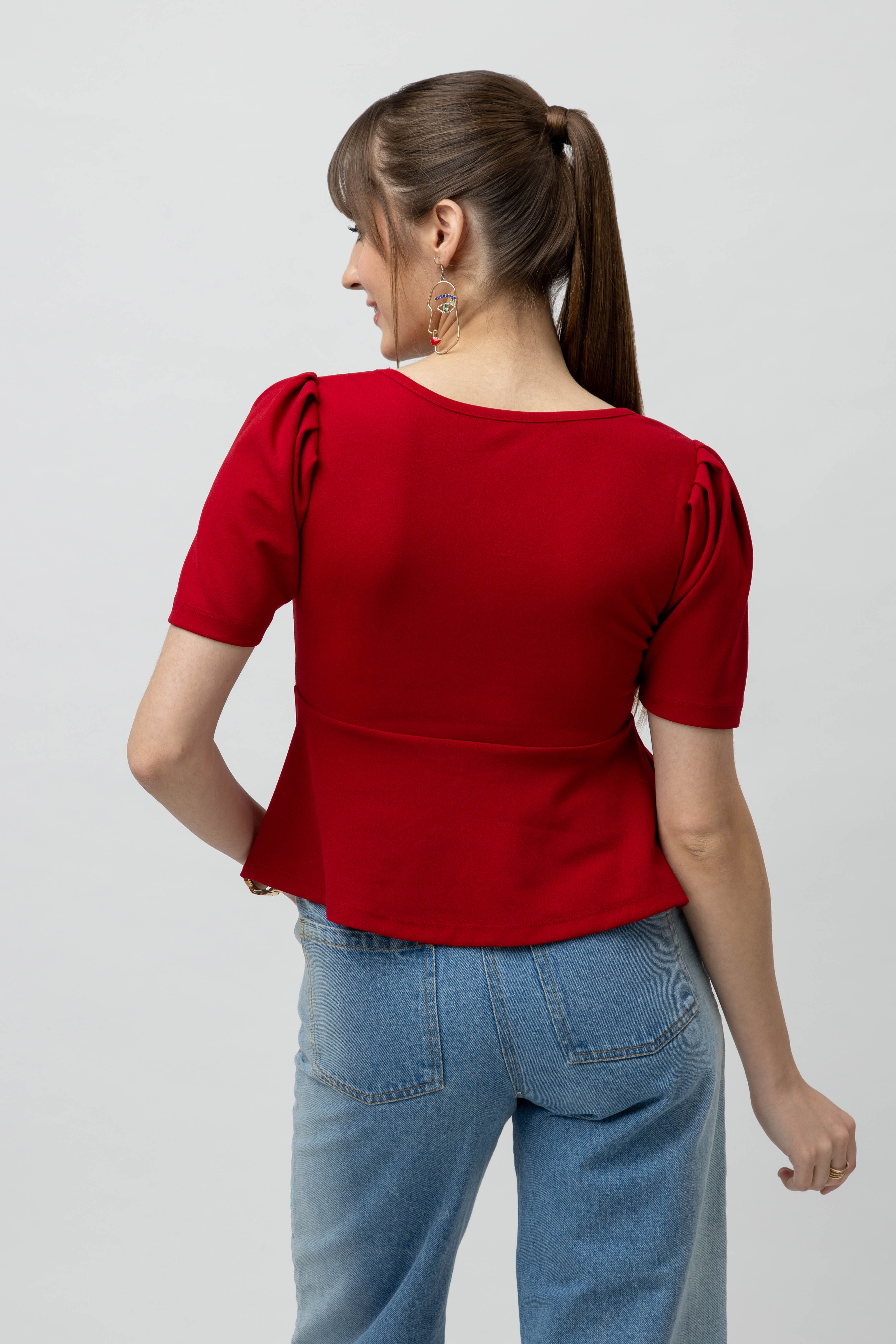 Women's Scuba Peplum Stretchable Top