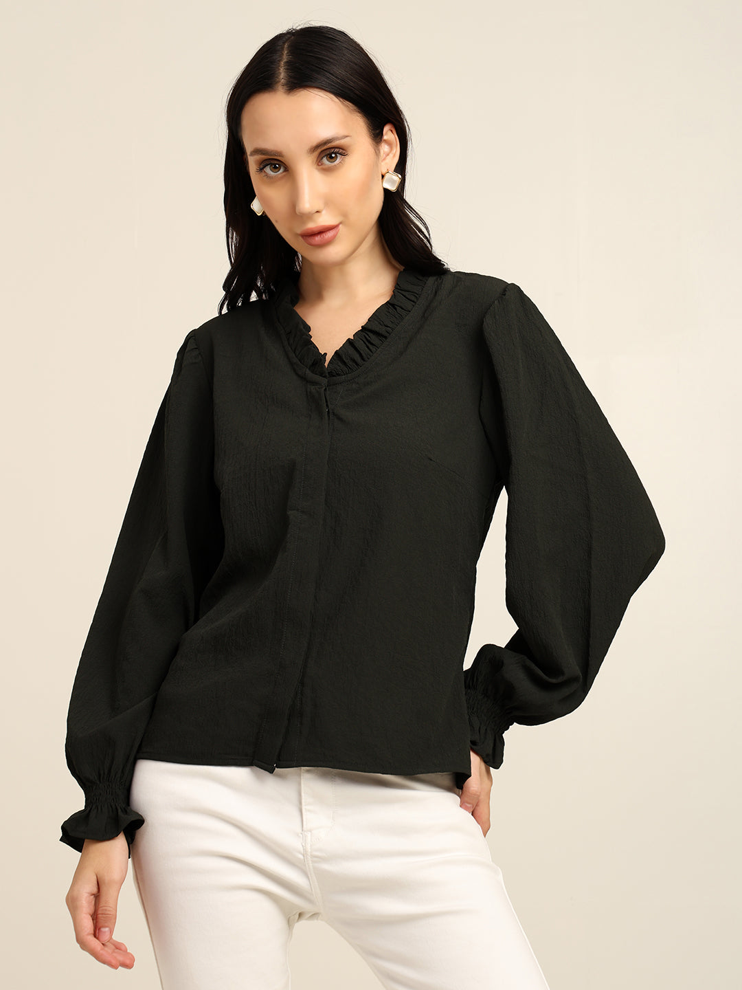 Women's Full Sleeve V-Neck Top