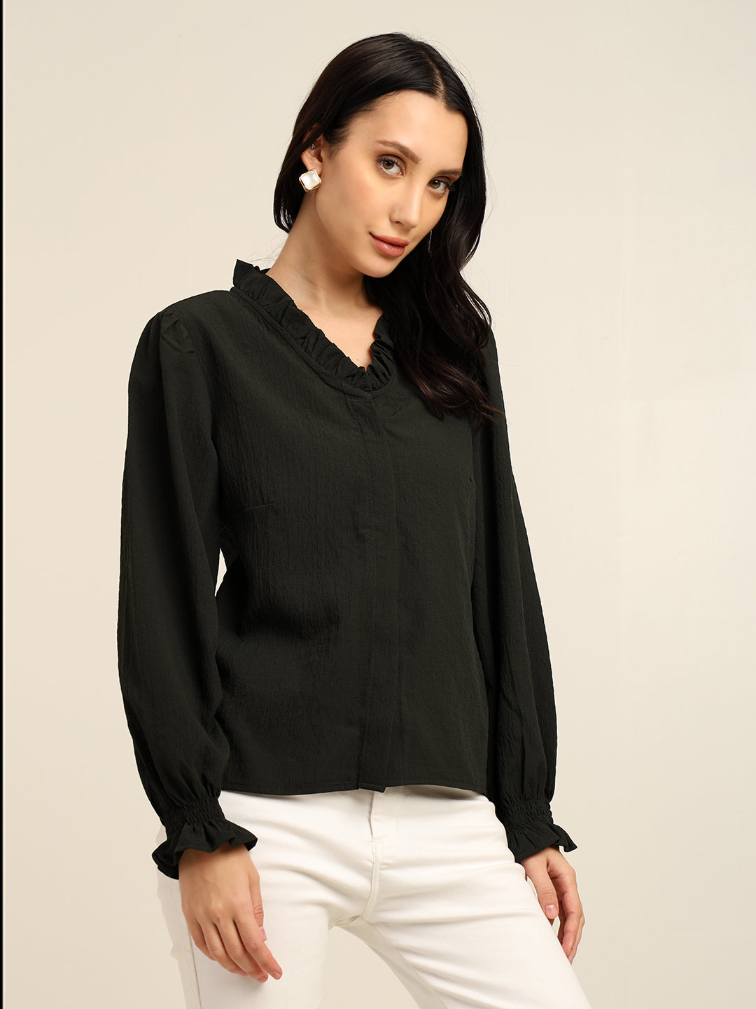 Women's Full Sleeve V-Neck Top