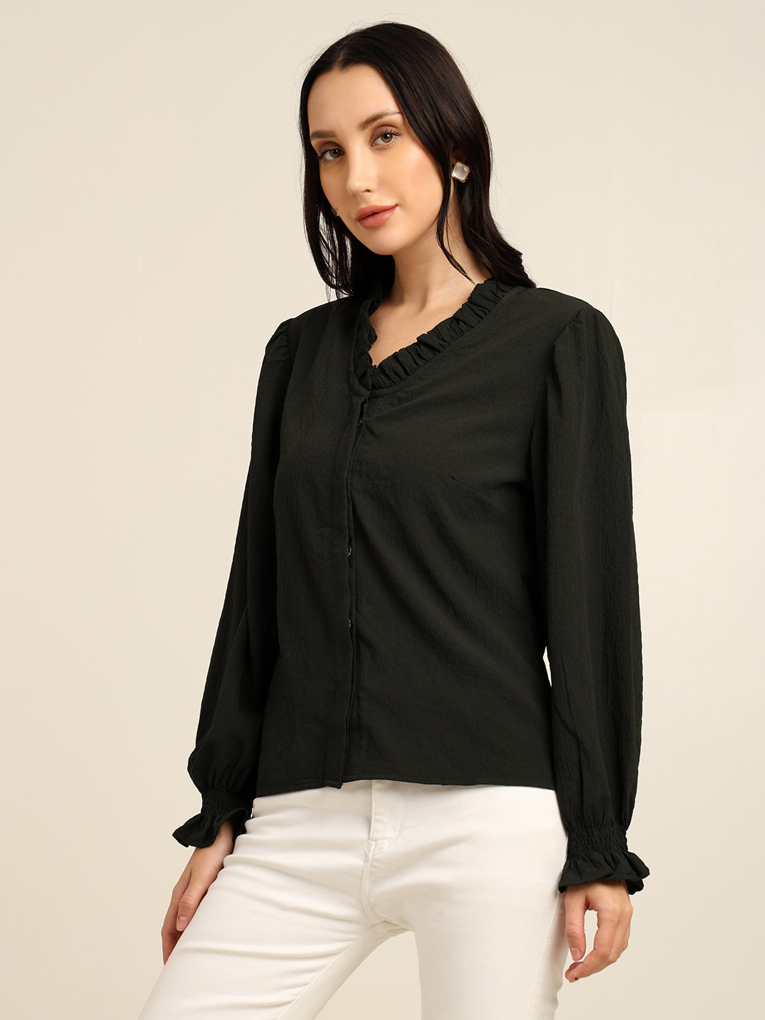 Women's Full Sleeve V-Neck Top