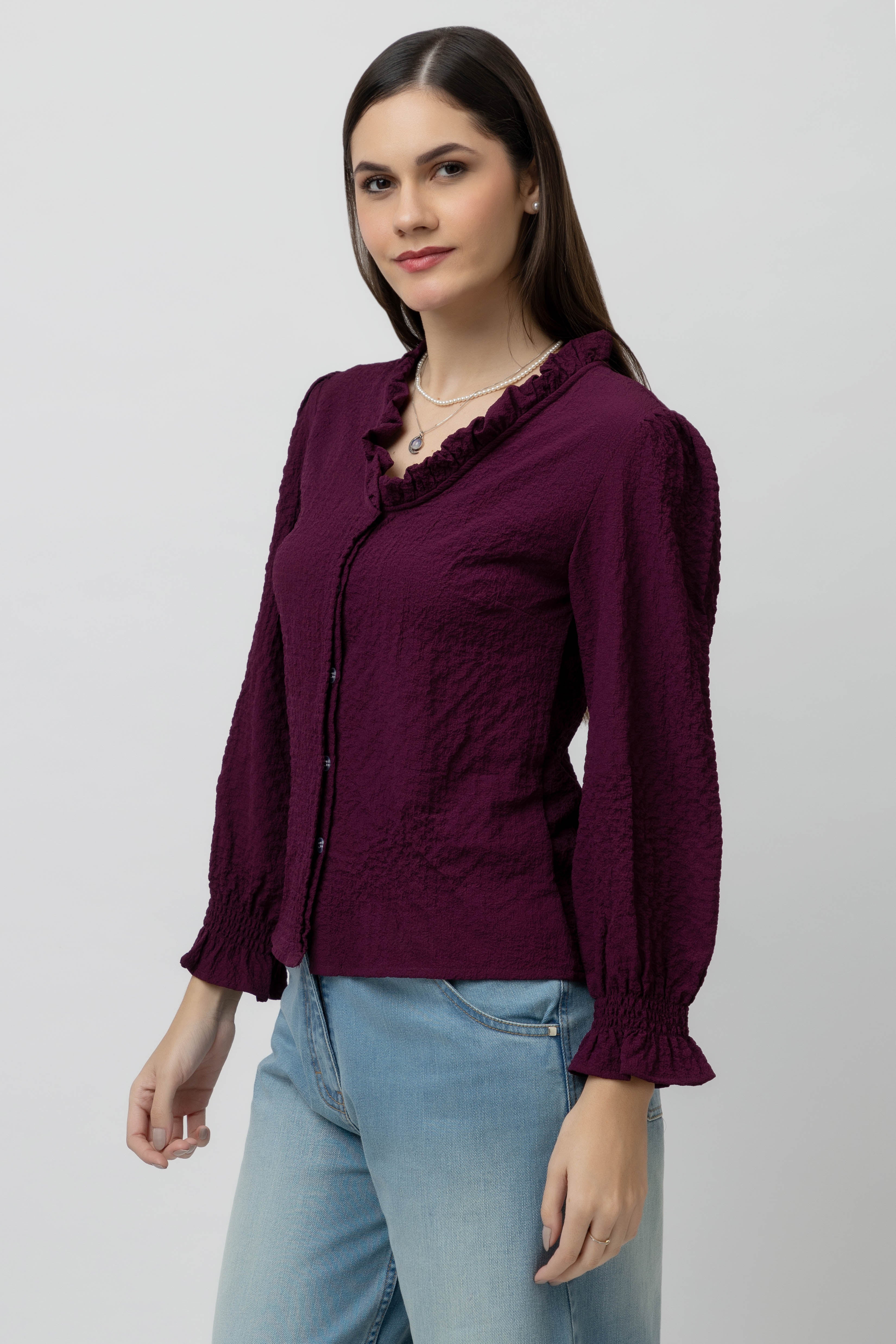 Women's Full sleeve V-Neck Top